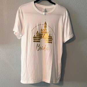 Bella Canvas White Tee with Gold Castle Design
